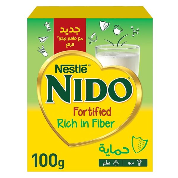 مسحوق حليب فايبر من نيدو - 100 جرام